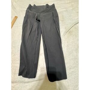 Lululemon PACE Perfect Crop Womens Leggings Sz 4 Black Crop Stretch Yoga LW6AEAS